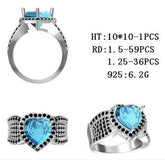 Sterling Silver Semi Mount Ring Setting Heart HT 10X10mm - Syzjewelry